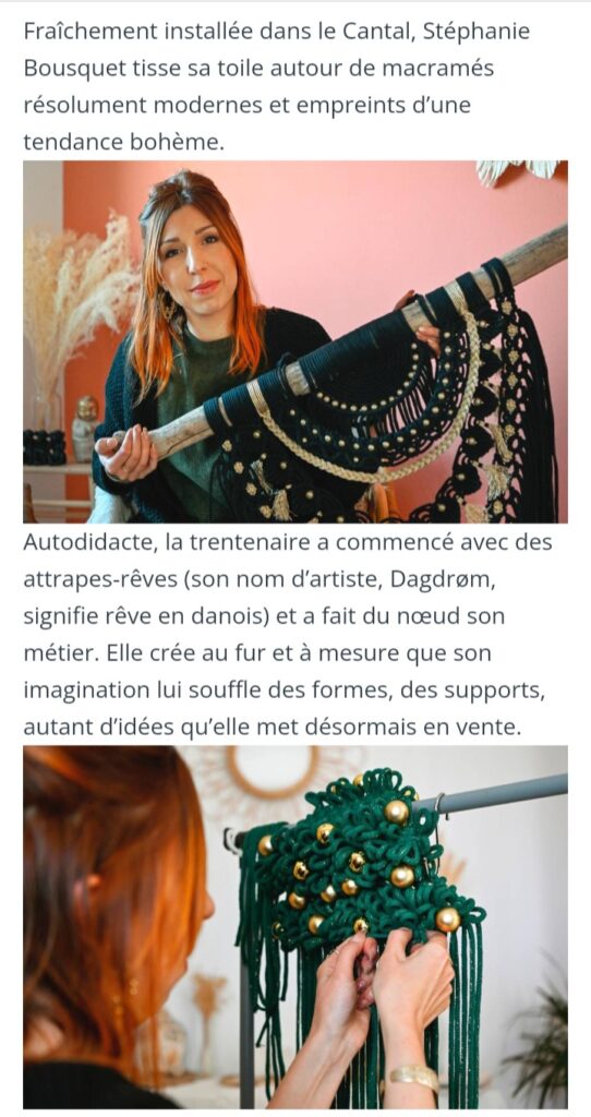 Article de presse dans le journal local de La Montagne